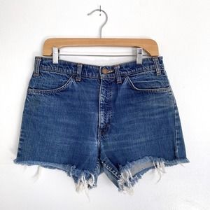 Vintage 70's Levi's Big E Cutoff Shorts Blue Cotton High‎ Rise Women's Size 31